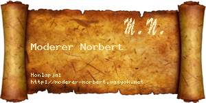 Moderer Norbert névjegykártya